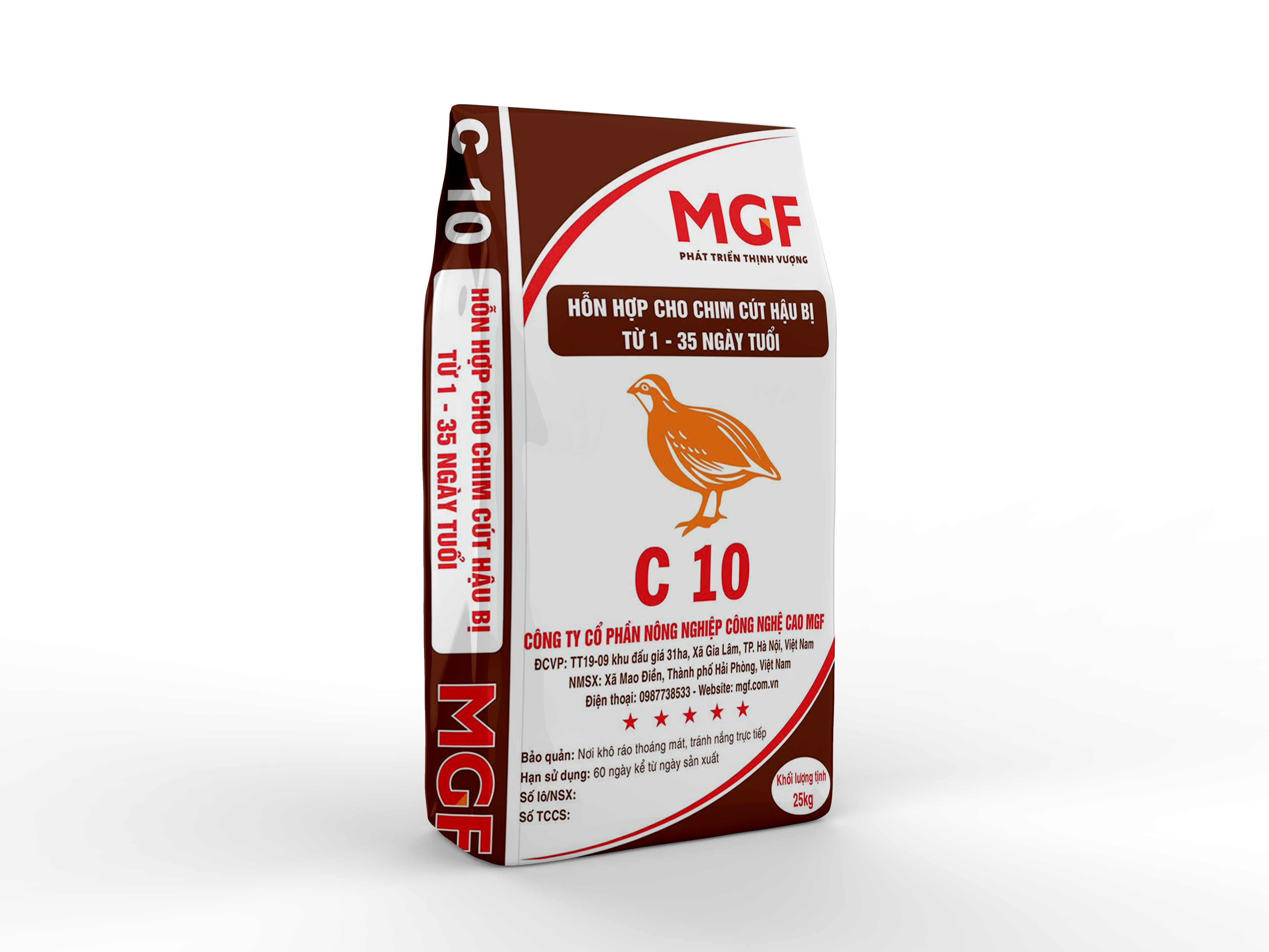 THỨC ĂN HỖN HỢP C 10 CHO CHIM CÚT HẬU BỊ TỪ 1–35 NGÀY TUỔI